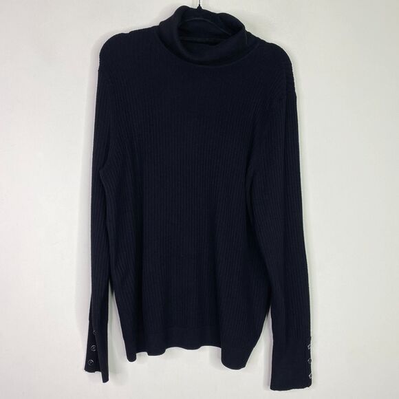 New Talbots Button Cuff Ribbed Turtleneck Sweater Women's Size XLP - Picture 7 of 8